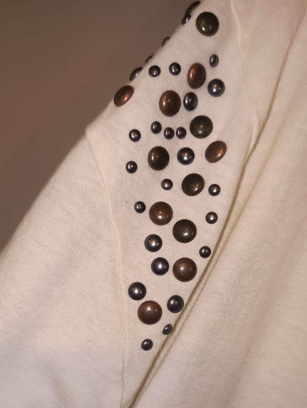 Graphic Scoop Neck Women’s Top - Cream with Distressed Black Print - Picture 16 of 16